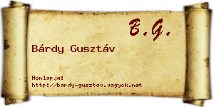 Bárdy Gusztáv névjegykártya