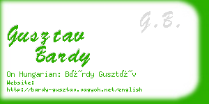 gusztav bardy business card